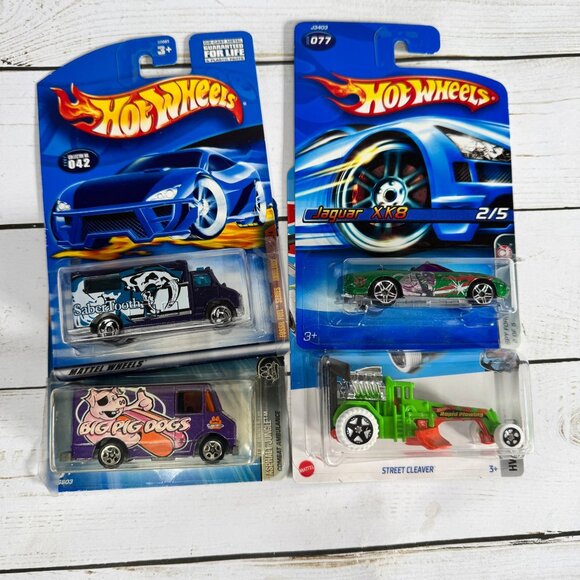 Hot Wheels Lot of 4 – Carded (Package Wear) Ambulance Jaguar Street Cleaver - Picture 1 of 16